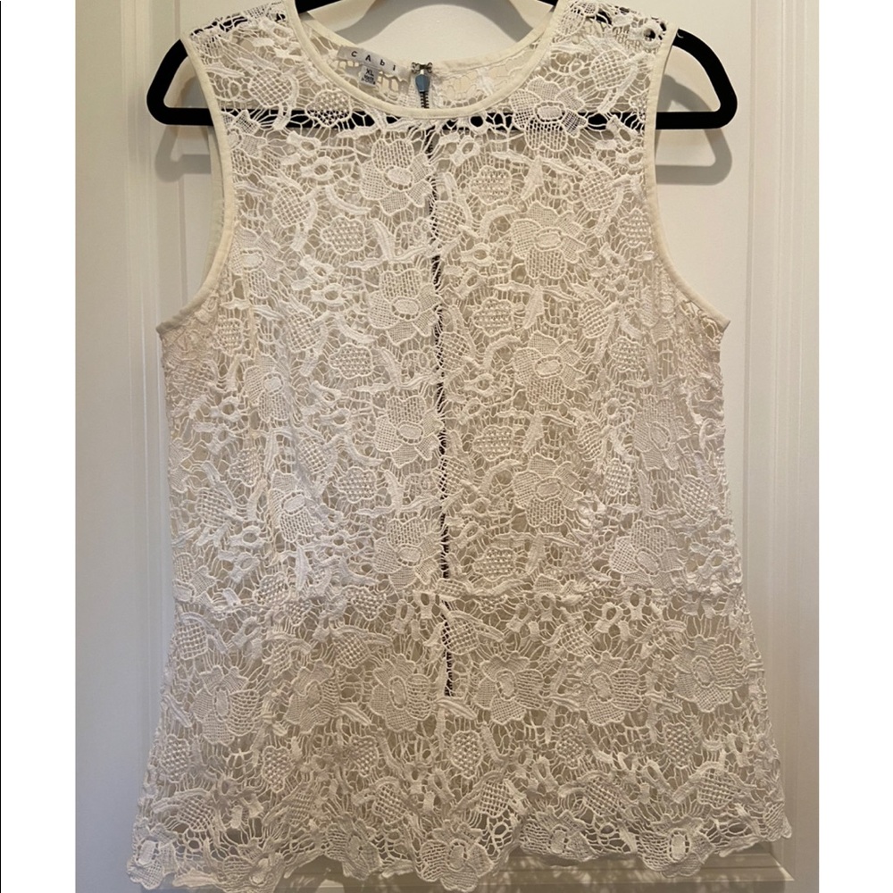 CAbi needle lace shell top size XL